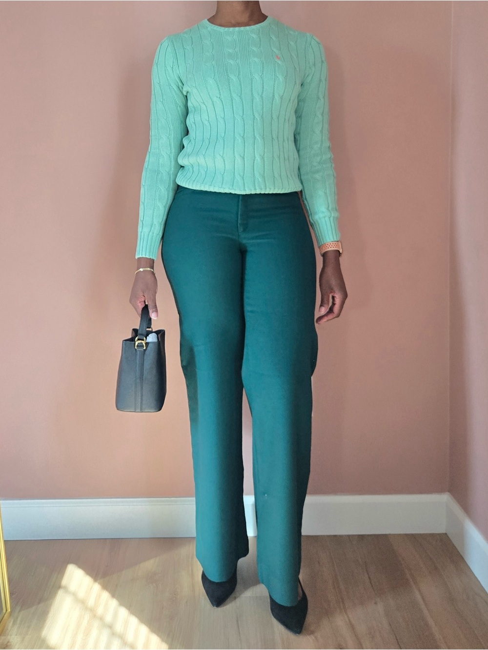 banana republic | bootcut wool pants | green | us 6